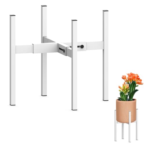 Heavy Plant Stand for 10"-16" Plant Pot Indoor Outdoor Corner, Adjustable Metal Heavy Duty for Large Pot (White 1 Pack) - color: Heavy White 10-16", style: 1 - Heavy Duty