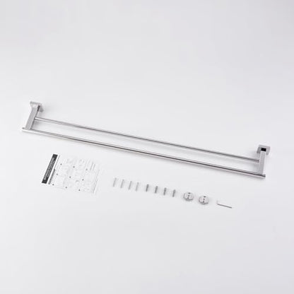 Miyili 36-Inch Double Towel Bar Stainless Steel Bathroom Towel Rack Holder Wall Mount Polished Finish, A02N90B - color: Polished Steel, size: 36-Inch