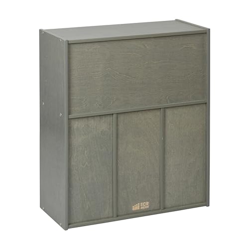 ECR4Kids Streamline 15 Cubby Tray Storage Cabinet, 5x3, Classroom Furniture, Grey Wash | Durable birch, GREENGUARD Gold Certified, 15 cubbies to store and organize supplies in a classroom, office, home playroom - color: Grey