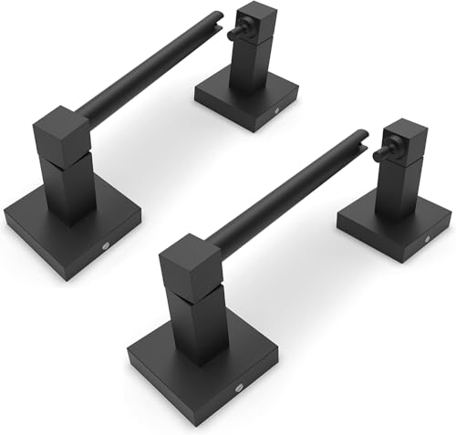 RUACQ Matte Black Toilet Paper Holder Wall Mount for Bathroom, 2 Pack | Dual-Post Pivoting Tissue Roll Holder with Square Base, Rustproof 304 Stainless Steel, Screw-in, for Hotel Apartments, Modern - color: Matte Black, size: Square-2pcs