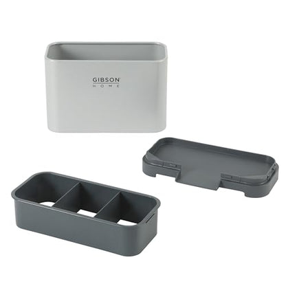 Gibson Home Ledgebrook Sink Caddy With Metal Panel, Sponge Holder for Kitchen Sink, Countertop Organizer and Storage Essentials With Drain Board - size: Sink Caddy w/o Rack