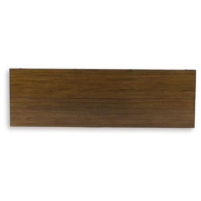Signature Design by Ashley Sturlayne Flip Top Sofa Table, Expandable Console to Dining Table, Drop Leaf Design with Hardwood Solids, Space-Saving Multi-Use Furniture for Living Room, Brown - color: Brown, style: Sofa Table