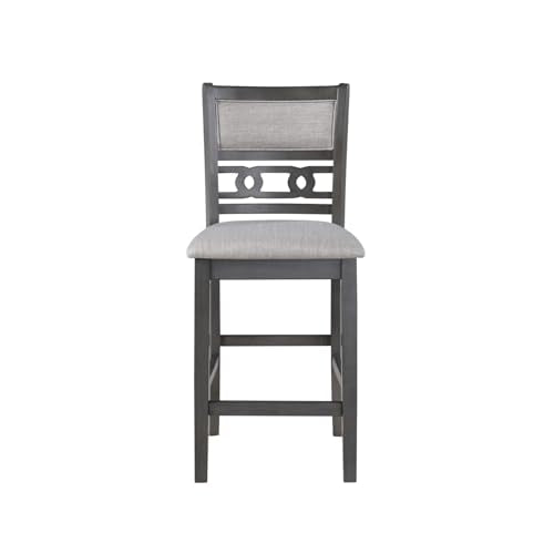New Classic Furniture Gia Counter Dining Chair (Set of Four), Light Gray Fabric Upholstered Seat & Back Rest, Gray - color: Grey, size: Set of 4, style: Counter Chair