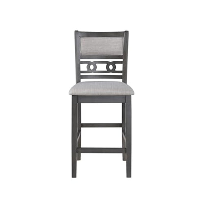 New Classic Furniture Gia Counter Dining Chair (Set of Four), Light Gray Fabric Upholstered Seat & Back Rest, Gray - color: Grey, size: Set of 4, style: Counter Chair