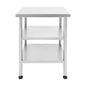 18"x24"x35" 3-Tier Industrial Work Table, Heavy Duty Stainless Steel Workstation with Adjustable Shelves, 350 lbs Top Load, 4 Swivel Casters and Leveling Feet for Restaurant or Home Use - size: 18 X 24 X 35 Inches