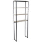 Sunnydaze 69-Inch 4-Tier Over-the-Toilet Shelf - Open Shelves, Veneer Finish and Black Iron Frame - Oak Gray - color: Oak Gray