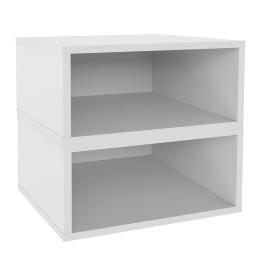 Niche Cubo Half Size Wood Stackable Storage Bookcase Shelf Organizer Cube - 2 Pack - Snow White - color: Snow White, size: Half Size 2 Pack