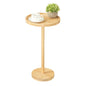HOOBRO Small Round Side Table, Bamboo Drink Table, Coffee Martini Table with Pedestal Accent for Small Spaces in Living Room, Bedroom, Sofa Couch, Natural YL235BZ01 - color: Natural
