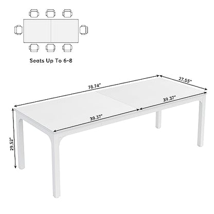 Tribesigns 6.5 FT Conference Room Table, 78.74" W x 27.56" D Large Office Conference Table, Modern Seminar Meeting Table Desk for Boardroom, Meeting Room (1, White) - color: White