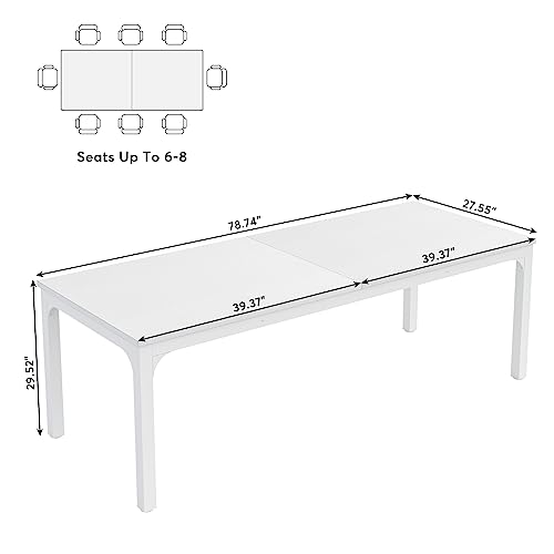 Tribesigns 6.5 FT Conference Room Table, 78.74" W x 27.56" D Large Office Conference Table, Modern Seminar Meeting Table Desk for Boardroom, Meeting Room (1, White) - color: White