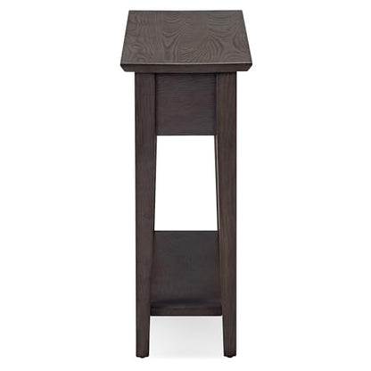 Leick Home 10071-GR One Drawer Chairside/Recliner End Table with Shelf, Smoke Gray - color: Smoke Gray