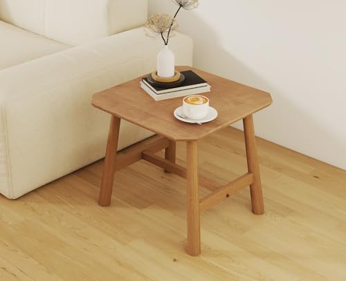 CIMOTA Solid Wood Side Table Modern Small Square End Table for Living Room Farmhouse Narrow Nightstand for Small Spaces/Bedroom/Office, Natural Finish - color: Natrual