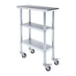 AmGood Stainless Steel Work Table with 2 Shelves and Casters | Metal Utility Table On Wheels (Stainless Steel Work Table with 2 Shelves + Casters, 12" Long x 30" Deep) - size: 12" Long x 30" Deep