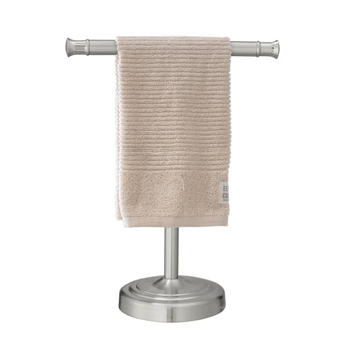 RUMOSE 13 Inch Brushed Nickel Towel Stand Hand Towel Holder Bathroom Kitchen Vanity Countertop T-Shape Towel Rack Free Standing Stainless Steel Towel Bar Towel Ring - color: Brushed Nickel