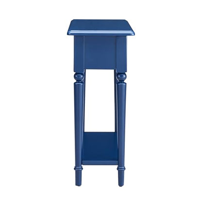 Leick Home Coastal End Table, Solid Wood, 1 Drawer, Bottom Display Shelf, Easy-Assembly, for Living Room/Bedroom, Navy, 23.5 in. L x 10.0 in. W x 24.0 in. H, 20017-NV - color: Navy