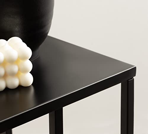 Kate and Laurel Lockhardt Metal Minimal C-Table for Bedroom or Living Room; Black; 19 x 13 x 27; Modern Narrow Side Table for Small Spaces and Bedroom Accent Piece