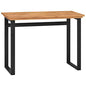 Solid Teak Wood Standard Industrial Desk with Metal Legs, Rustic Rectangular Writing Table for Workspace, Sturdy Office Furniture and Modern Home Decor - size: 39.4" x 17.7" x 29.5" & Black