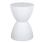 Hourglass Shaped Stool, Modern Round End Table Indoor/Outdoor Stool or End Table for Patio, Balcony, Poolside, Entryway, or Living Room 43x30cm (White)