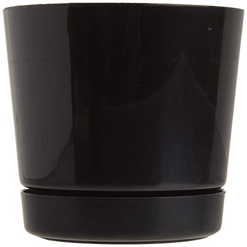 Novelty Majestic Full Depth Round Cylinder Pot, Glossy Black, 6-Inch (10068) (Pack of 3) - color: Black, size: 6 Inch (Pack of 3)