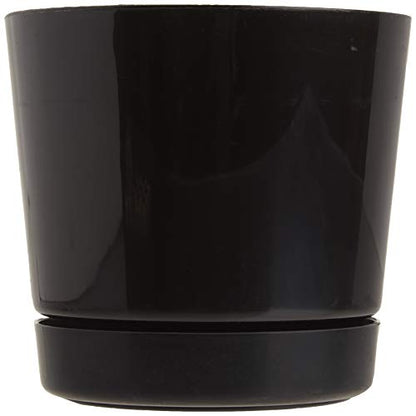 Novelty Majestic Full Depth Round Cylinder Pot, Glossy Black, 6-Inch (10068) (Pack of 3) - color: Black, size: 6 Inch (Pack of 3)