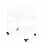 31" tall hennze one layer rolling wire laundry basket,easy moved wire laundry cart for clothes,pants laundry. children toys organization cart,metal cart with metal frame,enlarge the storage (white) - color: white