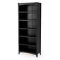 Camaflexi Shaker Style 6 Shelf Bookcase/Solid Wood / 72 inch Tall/Adjustable Shelving/Closed Back/Display Bookshelf for Living Room, Bedroom, Home and Office, Black - color: Black, size: 72"