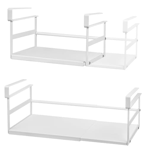 Under Shelf Storage Basket, 2-Pack Under Cabinet Shelf Organizer | Expandable Hanging Basket Holds 35 lbs Add-On Kitchen Pantry Cupboard Counter Laundry 10.04-16.81" W x 8.66" Dx 4.13" H - size: 10.04-16.81" W × 8.66" D × 4.13" H
