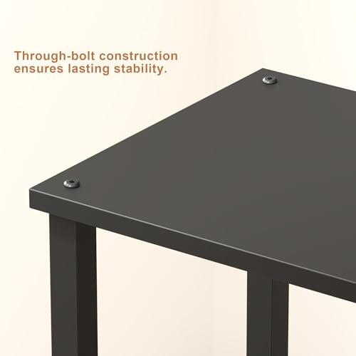 TUTOTAK End Table, Set of 2, Side Table, Nightstand, 2-Tier Storage Shelf, Sofa Table for Small Space, Living Room, Bed Room TB01BK035 - color: Black