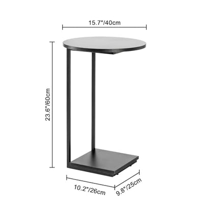 HDANI C End Table,Couch Table That Slide Under,Small Sofa Side Table in Living Room,Bedroom,Black - color: Black, size: Round