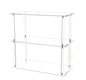 Jusalpha Rectangular 3 Tier Clear Acrylic with Metal Tabletop Display Stand for Desktop Shelf, Bathroom Vanity Cosmetic Makeup Organization Shelves, Home Decor Display Stand (Large 3 Tier) - size: Large 3 Tier