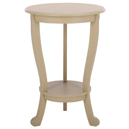 SAFAVIEH Furniture - Mary Pedestal Table - Sand - Solid Wood - Farmhouse Pedestal Design - Ideal for Living Room, Entryway, Home Office, 18.1" W x 18.1" D x 26" H (AMH5711G) - color: Sand