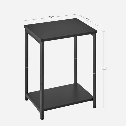 VASAGLE Side Tables Set of 2, Small End Table, Nightstand for Living Room, Bedroom, Office, Bathroom, Black ULET272B16 - color: Black