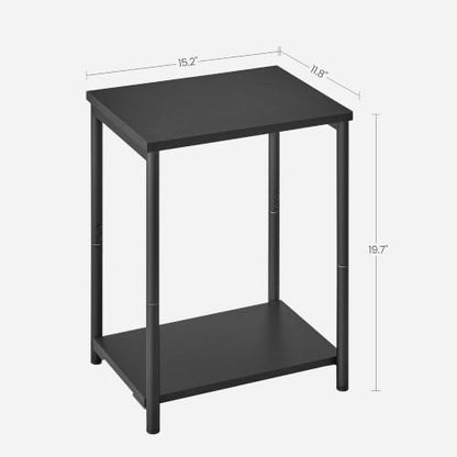 VASAGLE Side Tables Set of 2, Small End Table, Nightstand for Living Room, Bedroom, Office, Bathroom, Black ULET272B16 - color: Black