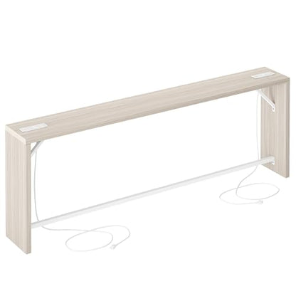 TIQLAB Sofa Table, 79''L x 9.1''W (1.2'' Thickness) Long Console Table Behind Couch, Entryway Table with Angled Metal Frame, Industrial Console Table, Light Walnut - color: Light Walnut, size: 79''L x 9.1''W x 31.5''H