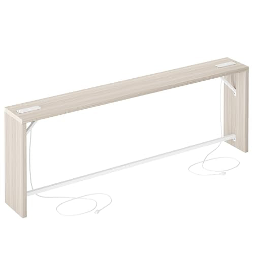 TIQLAB Sofa Table, 79''L x 9.1''W (1.2'' Thickness) Long Console Table Behind Couch, Entryway Table with Angled Metal Frame, Industrial Console Table, Light Walnut - color: Light Walnut, size: 79''L x 9.1''W x 31.5''H
