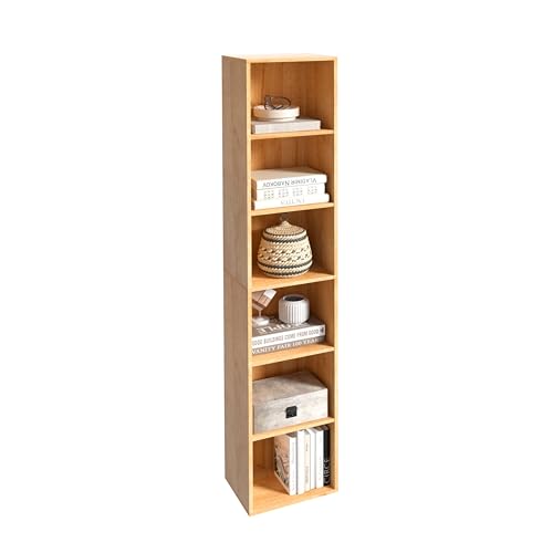 Wooden 6 Cube Storage Organizer, 6 Tier Storage Cubes Unit Display Cubby, Versatile Cubes Shelf and Cubby Organizer for Any Space (Oak, 6 Cube-W(11.8inch) - color: Oak, size: 6 Cube-W(11.8inch)