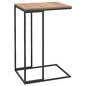 vidaXL Engineered Wood and Iron Side Table- Modern Industrial C-Shaped Design- Black, 15.7 x 11.8 x 23.2, 336129