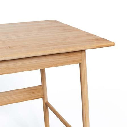 41.33 Inch Modern Home Office Table Desk with Added Crossbars, Nature Bamboo Study Table for Home Office & Bedroom, Simple IKEA Work Desk Office Writing Easy Assembly