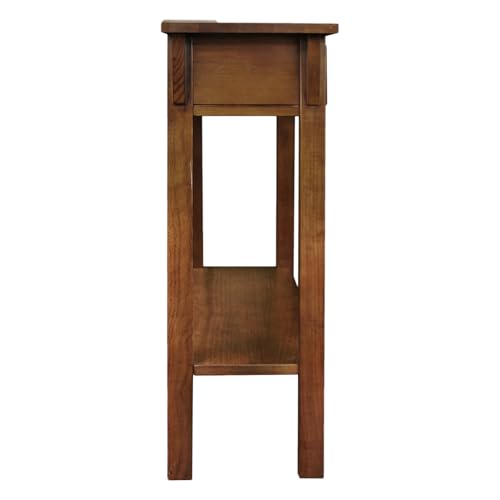 Leick Home Mission Console Table, Solid Wood, 1 Storage Drawer, Bottom Display Shelf, Narrow Depth, Easy-Assembly, For Living Room/Hallway, Russet, 30 in L x 10 in W x 28 in H, 9057-RS - color: Russet