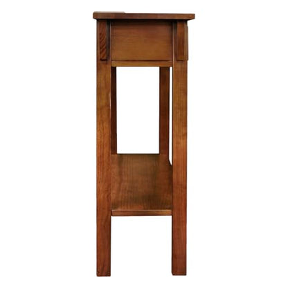 Leick Home Mission Console Table, Solid Wood, 1 Storage Drawer, Bottom Display Shelf, Narrow Depth, Easy-Assembly, For Living Room/Hallway, Russet, 30 in L x 10 in W x 28 in H, 9057-RS - color: Russet