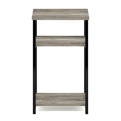 Furinno Just 3-Tier Metal Frame End Table with Storage Shelves, 1-Pack, French Oak - color: French Oak, size: 1-Pack, Metal Frame, 3-Tier