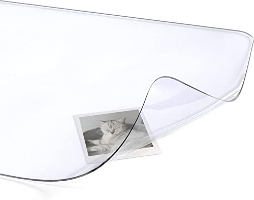 Clear Writing Desk Pad,14’’x24” Heat Resistant Waterproof PVC Round Edge Durable Desk Protect Mat, Anti-Static Writing Mat Table Protector - size: 14’’x24”