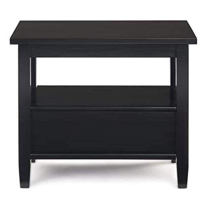 SIMPLIHOME Warm Shaker Solid Wood 14 inch Wide Transitional-Style Narrow Side Tables in Black for the Living Room and Bedroom (Set of 2) - color: Black, size: 14 inch, style: End Table (Set of 2)