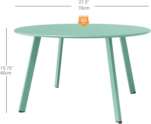 Grand Patio Round Steel Patio Coffee Table, Weather Resistant Outdoor Large Side Table, Mint Green… - color: Mint Green, style: 1 PC