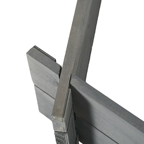 Outsunny Wooden Raised Garden Bed, Hexagon Screwless Outdoor Planter Box Plants, Vegetables, Flowers, Herbs, 39" x 36" x 6", Gray - color: Gray, size: 39.25" x 36.25" x 6.25"