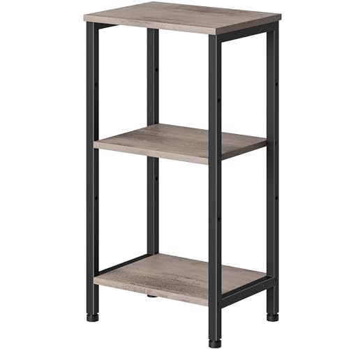 Asgolion 30 Inch Tall Side Table, Small End Table with Adjustable Shelf | Accent Table Stand for Home Decor, Small Entryway Table, Bedroom Tall Nightstand, Living Room, Office, Greige - color: Greige