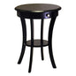 Winsome Sasha Round Accent Table with Drawer and Shelf, for Living Room, Bedroom, Black - color: Black