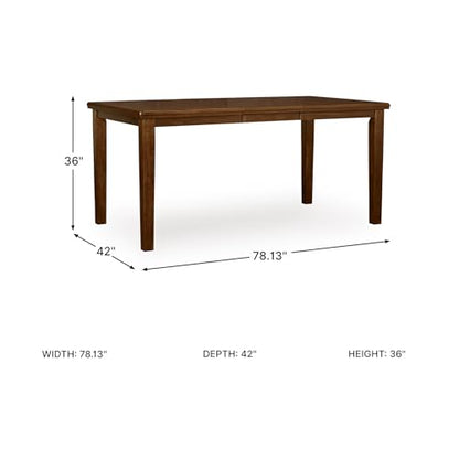 Signature Design by Ashley 1-Piece Counter Height Dining Table, 60-78 in | 18-in self-storing butterfly leaf, Hardwood solids, select acacia veneers and engineered wood, Medium brown, Ralene Series - color: Medium Brown, style: Counter Height Table