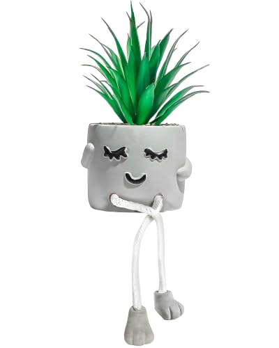 OLEEK Small Fake Plants Office Decor - Fake Succulents Plants Artificial for Desk Decor- Shelf sitters with Dangling Legs - Fake Plant Office Decorations for Work - Office Decor for Women - Office - size: Suzy (Set of 1)