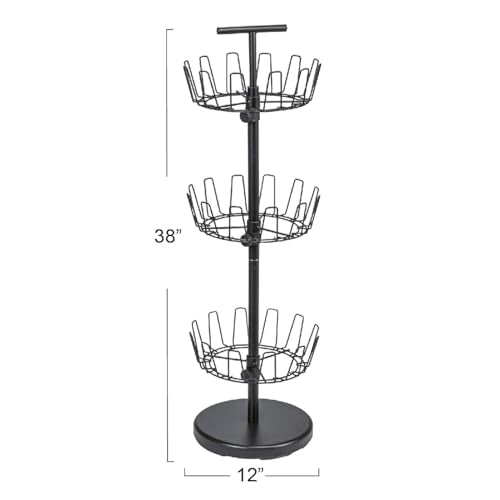 Household Essentials 3-Tier Shoe Storage Tree, Matte Black - color: Matte Black